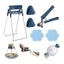 BỘ DỤNG CỤ KẸP GẮP THỨC ĂN ĐỒ NÓNG 4 MÓN INOX CAO CẤP - Kẹp nhấc nồi, gắp chén đĩa nóng, miếng rửa bát silicon, tiện ích