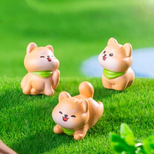 Set 3 chó shiba cute decor đỉnh, chân màn hình máy tính, xe hơi, trang trí taplo ô tô, tiểu cảnh