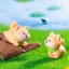 Set 3 chó shiba cute decor đỉnh, chân màn hình máy tính, xe hơi, trang trí taplo ô tô, tiểu cảnh