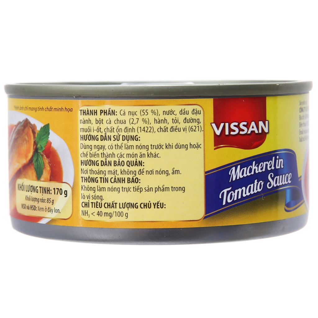 Cá xốt cà Vissan hộp 170g - đồ hộp tiện lợi