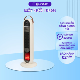 Quạt Sưởi gốm Fujihome FH202 Sưởi Nhanh, Khử Khuẩn, Bảo Vệ Gia Đình Bạn, điều khiển bằng giọng nói
