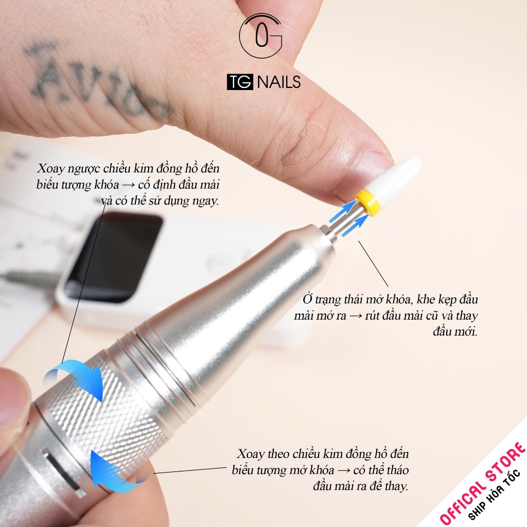 Máy mài móng tay tích điện TG NAILS model PND550