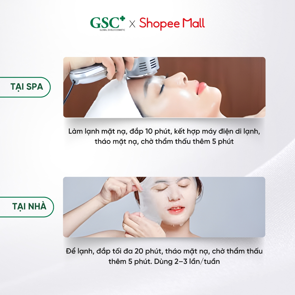 Mặt Nạ Dưỡng Ẩm Phục Hồi, Làm Dịu Da Sau 5 Phút Hàn Quốc GSC Rebirth & Recovery Mask 30ml x 10 Miếng /Hộp - GC068A