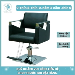 Ghế Cắt Tóc Nam Nữ Tay Vịn Ghế cắt tóc xoay nâng hạ có gạt để chân - Dùng trong Salon