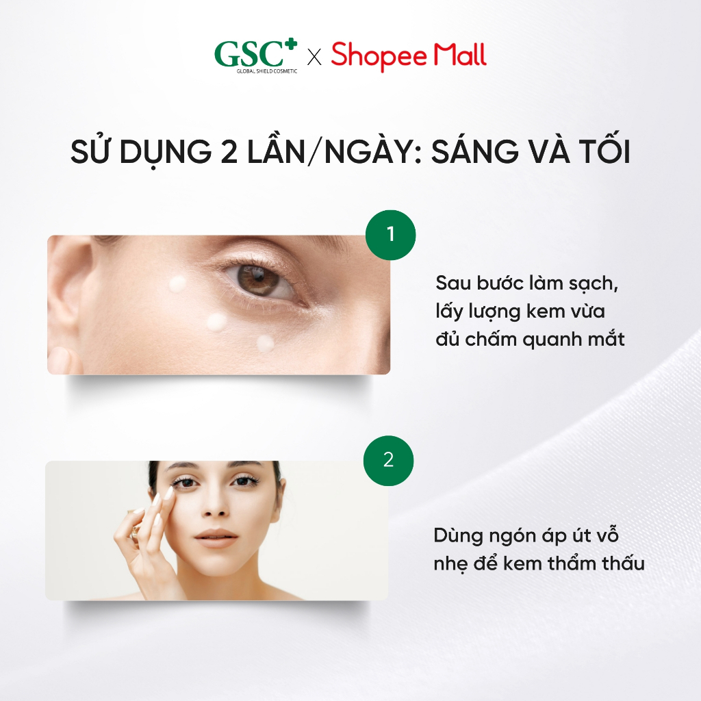 Kem Giảm Thâm Mắt GSC Anti Wrinkle Eye Cream 15ml - Kem Mắt Hỗ Trợ Giảm Bọng Mắt, Giảm Nhăn - GC043A
