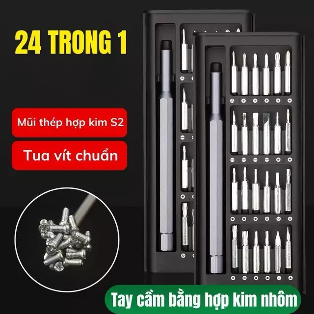 Bộ tua vít đa năng, bộ tua vít đa năng mini, 24 đầu tua vít nhỏ, thích hợp để sửa chữa điện thoại di động, mở máy tính x