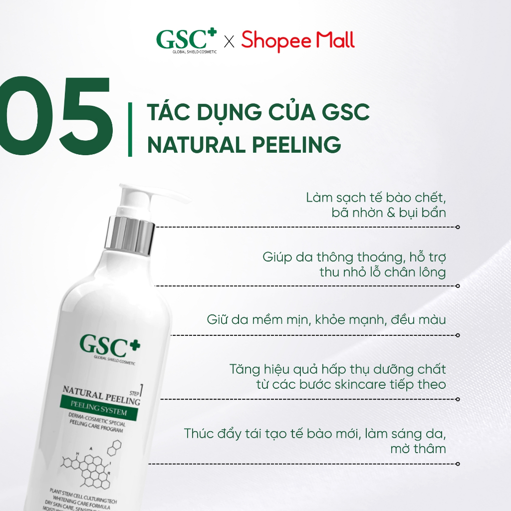 Tẩy Da Chết Sinh Học GSC Natural Peeling – Peeling Da Làm Sạch Nhẹ Nhàng, Không Bào Mòn - GC101A
