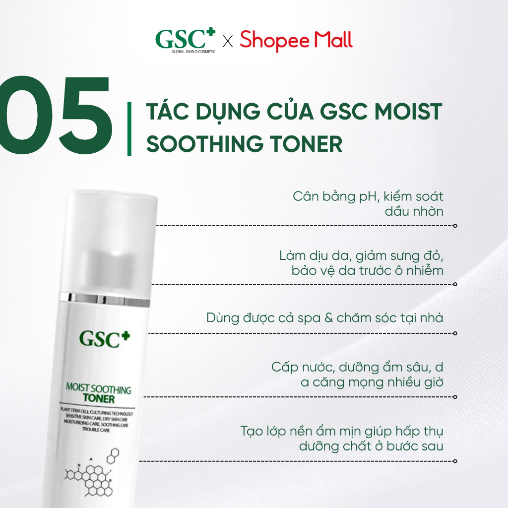 Nước Hoa Hồng Cấp Ẩm Sâu Dạng Xịt GSC Moist Soothing Toner - Toner Da Dầu Mụn, Da Nhạy Cảm Giúp  Kiểm Soát Dầu - GC037A