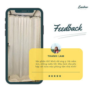 Rèm Phòng Tắm Màu Trắng Kem Xám Nâu Trơn Vải Polyester Cao Cấp Chống Thấm Nước 100% LA441