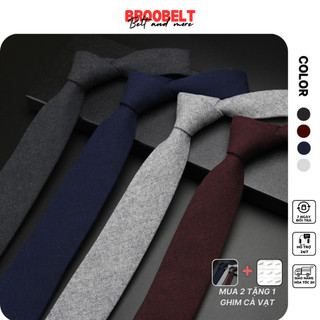 Cà vạt nam trơn Broobelt nhiều màu trung tính, caravat công sở bản 6cm kiểu dáng đơn giản CV02