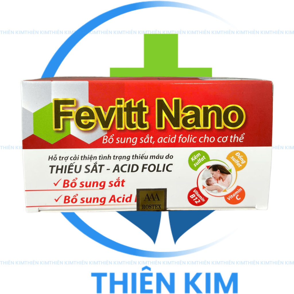 (100V, 4M) Viên uống FEVITT NANO 100V bổ sung sắt, acid folic, bổ máu, cải thiện tình trạng thiếu máu | BigBuy360 - bigbuy360.vn