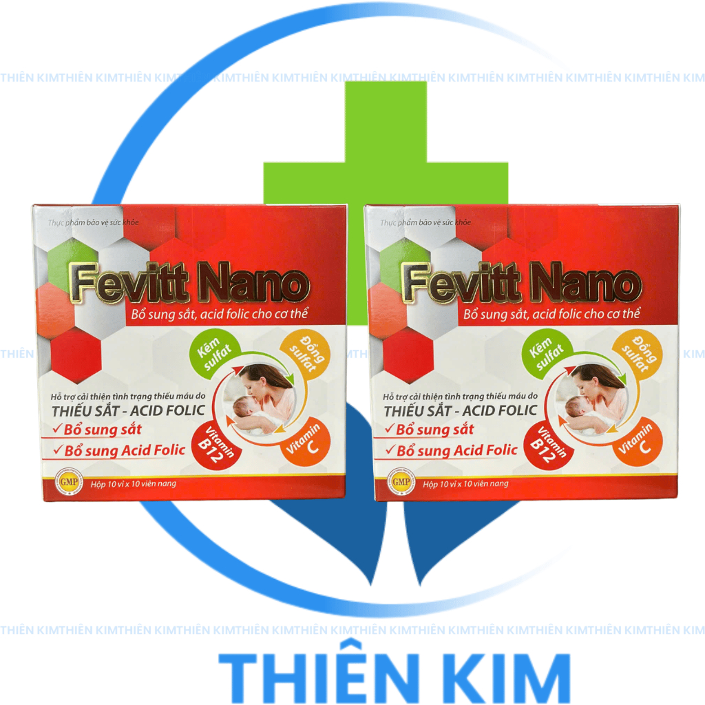 (100V, 4M) Viên uống FEVITT NANO 100V bổ sung sắt, acid folic, bổ máu, cải thiện tình trạng thiếu máu | BigBuy360 - bigbuy360.vn