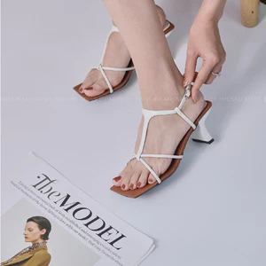 Giày sandal quai chéo dây mảnh gót dẹp 6cm cao cấp MYSS - SD192