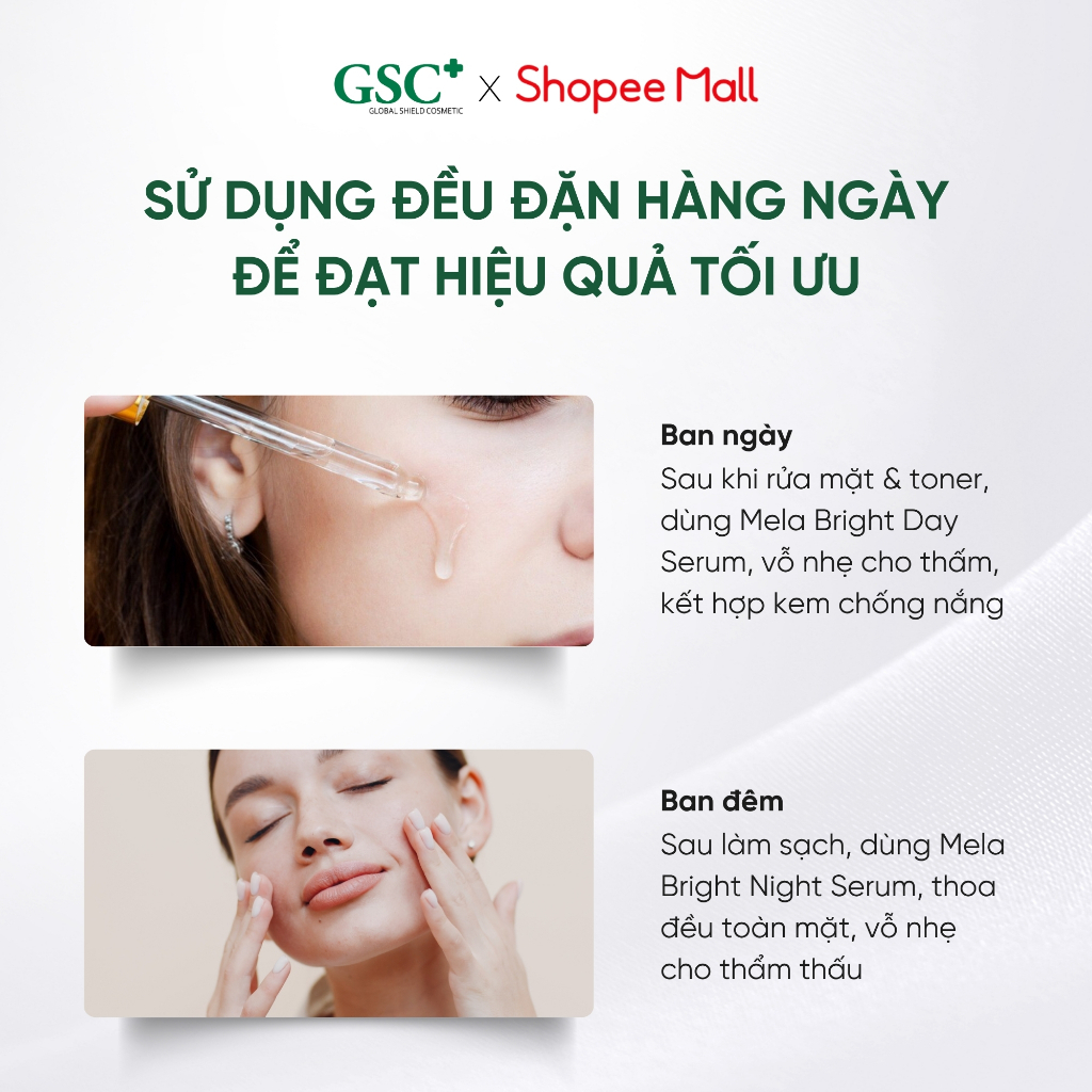 Bộ Đôi Serum Dưỡng Sáng, Mờ Thâm Nám DAY & NIGHT MELA BRIGHT SERUM 30 ML Hỗ Trợ Sáng Da, Mờ Nám - S2