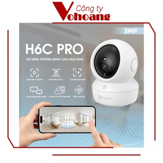 Camera Ezviz H6C PRO 3MP - 2K kèm thẻ nhớ , Nhìn đêm, Quét 360, Phát hiện chuyển động
