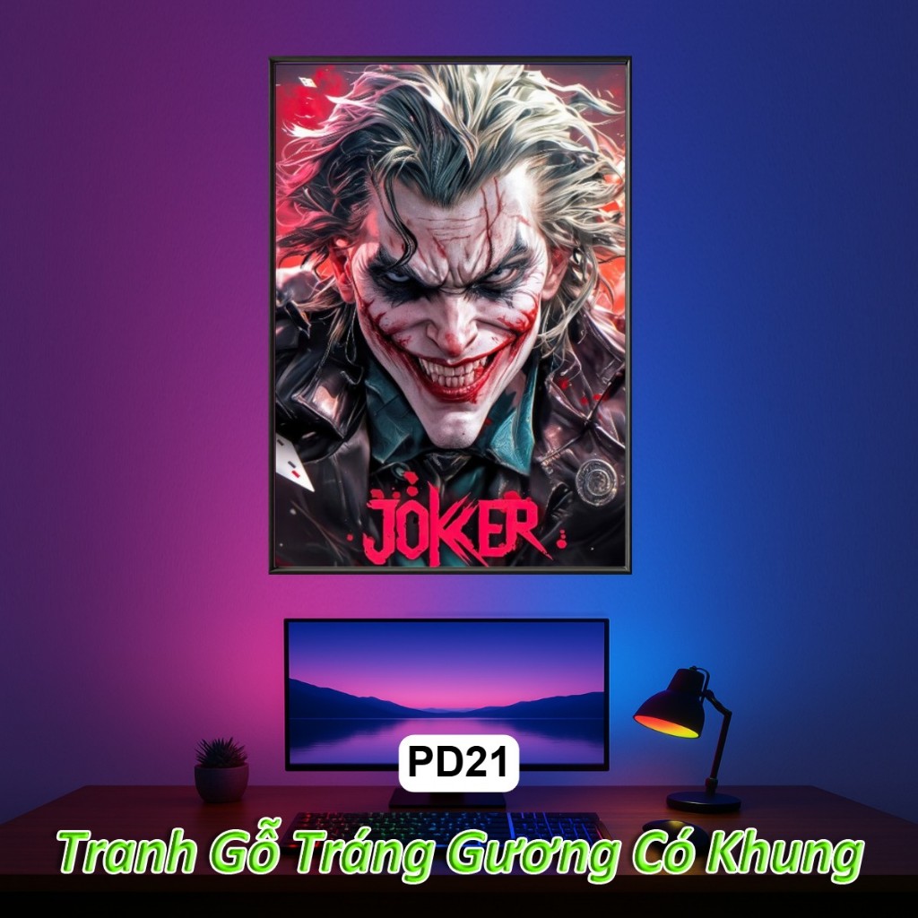 Tranh Joker, Batman,... Vũ Trụ DC, Marvel Tráng Gương Khung Composite Decor Treo tường trang trí nhà cửa