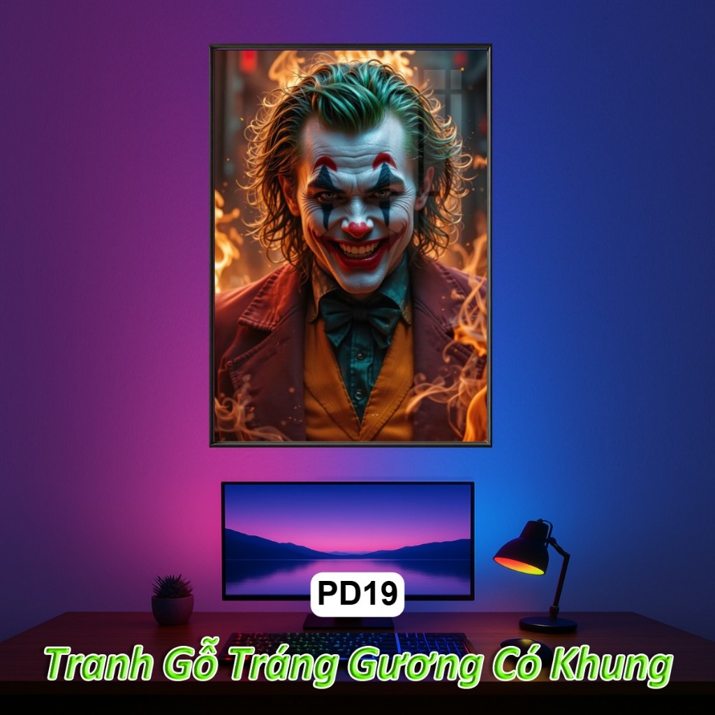Tranh Joker, Batman,... Vũ Trụ DC, Marvel Tráng Gương Khung Composite Decor Treo tường trang trí nhà cửa