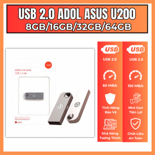 USB 2.0 ADOL U200 8GB/16GB/32GB/64GB BH – Dạng Kim Loại Mini – Lưu Trữ Dữ Liệu