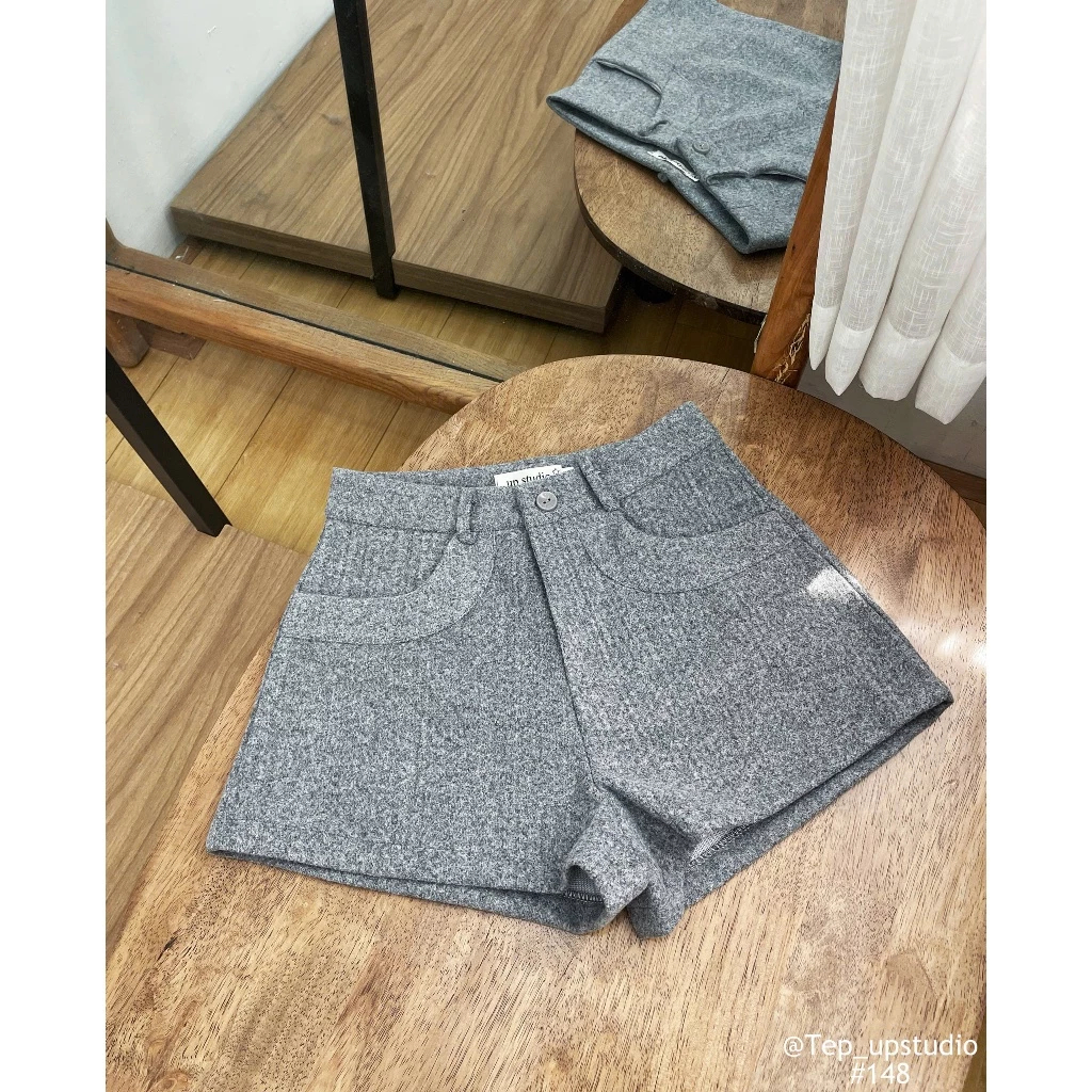 Quần Sooc Nữ Chất Dạ Ép Cạp Cao Phối Túi Ốp, Quần Đùi Nữ Dáng A Phong Cách Hàn Quốc - 29feb.closet - Q77 | BigBuy360 - bigbuy360.vn