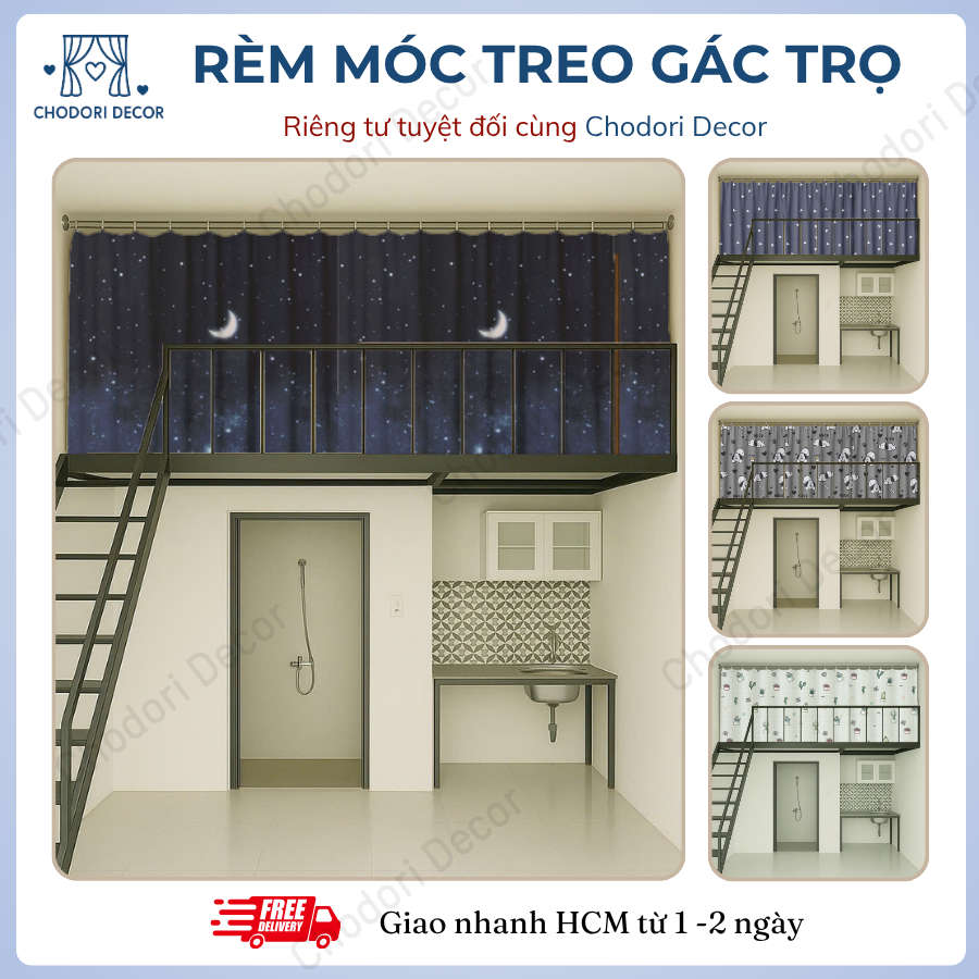 Rèm Rido Ngăn Phòng Gác Trọ, Rèm Che Gác Lửng Có Móc Treo, Tạo Không ...