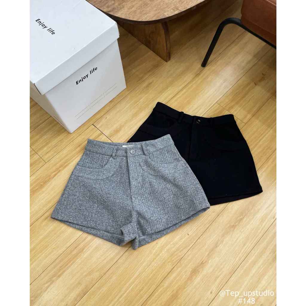 Quần Sooc Nữ Chất Dạ Ép Cạp Cao Phối Túi Ốp, Quần Đùi Nữ Dáng A Phong Cách Hàn Quốc - 29feb.closet - Q77 | BigBuy360 - bigbuy360.vn