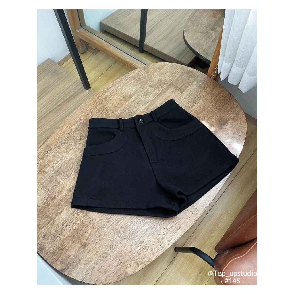 Quần Sooc Nữ Chất Dạ Ép Cạp Cao Phối Túi Ốp, Quần Đùi Nữ Dáng A Phong Cách Hàn Quốc - 29feb.closet - Q77 | BigBuy360 - bigbuy360.vn