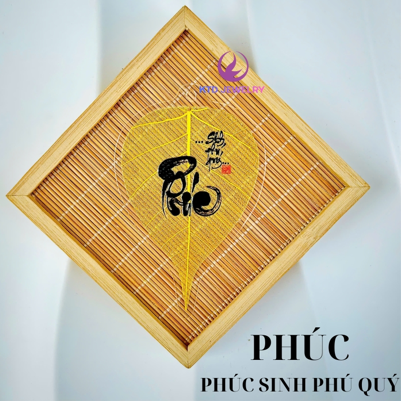 Lá Bồ Đề KATEDA Để Ốp Điện Thoại, Để Bóp Ví, Treo Xe Ô Tô , Treo Cây Mai Size 6 x 9cm.