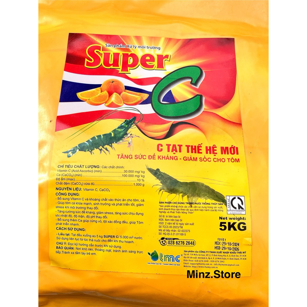 Super C Tạt Thế Hệ Mới tăng sức đề kháng, giảm sốc cho cá, tôm (5Kg)
