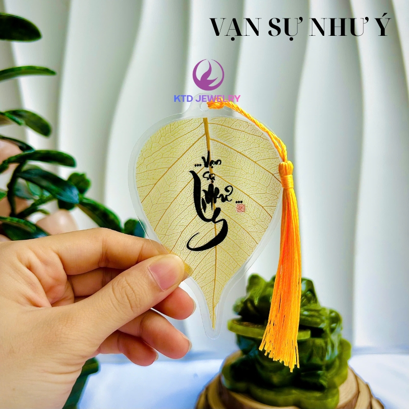 Lá Bồ Đề KATEDA Để Ốp Điện Thoại, Để Bóp Ví, Treo Xe Ô Tô , Treo Cây Mai Size 6 x 9cm.