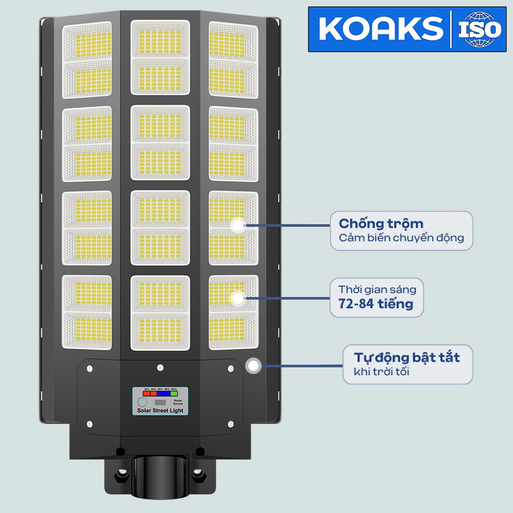 Đèn Năng Lượng Mặt Trời Sân Vườn LIGHTING Loại Đèn Đường Liền Thể 5000W 10000W 20000W Có Cảm Biến Chuyển Động