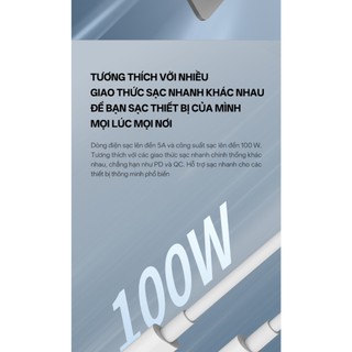 Cáp Sạc Nhanh CUKTECH KLC-5499 C-C | Công Suất Sạc Max 100W (5A) | Truyền dữ liệu 40 Mb/s | Bảo Hành 18 Tháng