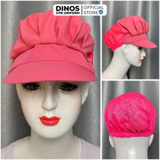 Nón Lưới Ngắn Trùm Đầu Dinos Vải Phối Lưới Thoáng Mát Cho Nam Nữ Công Nhân, Cấp Dưỡng, Đầu Bếp