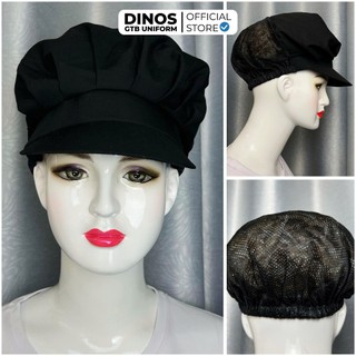 Nón Lưới Ngắn Trùm Đầu Dinos Vải Phối Lưới Thoáng Mát Cho Nam Nữ Công Nhân, Cấp Dưỡng, Đầu Bếp