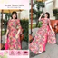 Áo dài nữ lụa nhật in họa tiết 6d cổ tròn tay phồng mềm mại trẻ trung Y13 Áo dài Thanh Hiền