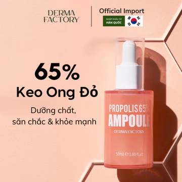Huyết thanh keo ong tái tạo, phục hồi, dưỡng sáng da Derma Factory Propolis 65% Ampoule