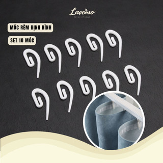 10 Móc Rèm Định Hình LAVEMO Bằng Nhựa Trắng Bền Đẹp Cho Rèm Vải May Định Hình MT09