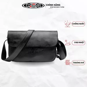 Túi đeo chéo da siêu dày chống nước kiểu dáng sang trọng nắp gập M.E.N Plaine mini [FreeShip]