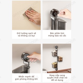 GREENSINDOOR 2/3 lớp Hộp đựng hành, tỏi, gừng treo tường hút chân không, lắp đặt dễ dàng, chịu lực mạnh mẽ
