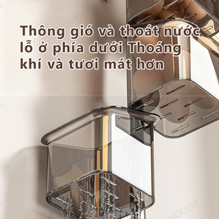 GREENSINDOOR 2/3 lớp Hộp đựng hành, tỏi, gừng treo tường hút chân không, lắp đặt dễ dàng, chịu lực mạnh mẽ