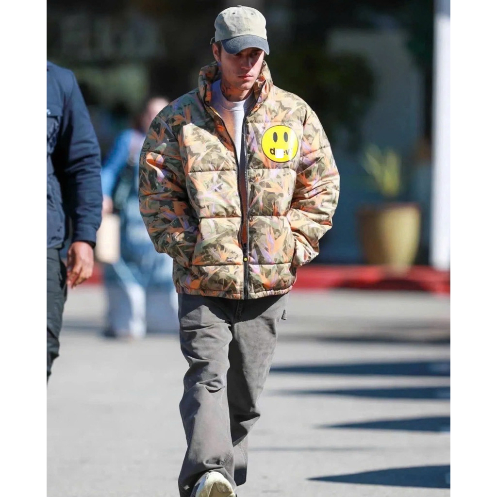 ⚡️[Hight Quality] Áo Khoác Phao D1ew House Mascot Camo Nam Nữ - Điểm Nhấn Mặt Cười Đặc Trưng Phôi Màu Street Wear
