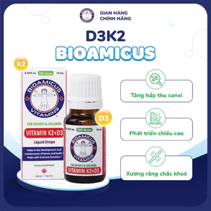 BioAmicus Vitamin K2&D3 hỗ trợ phát triển xương răng của trẻ - D3K2 Cho Bé