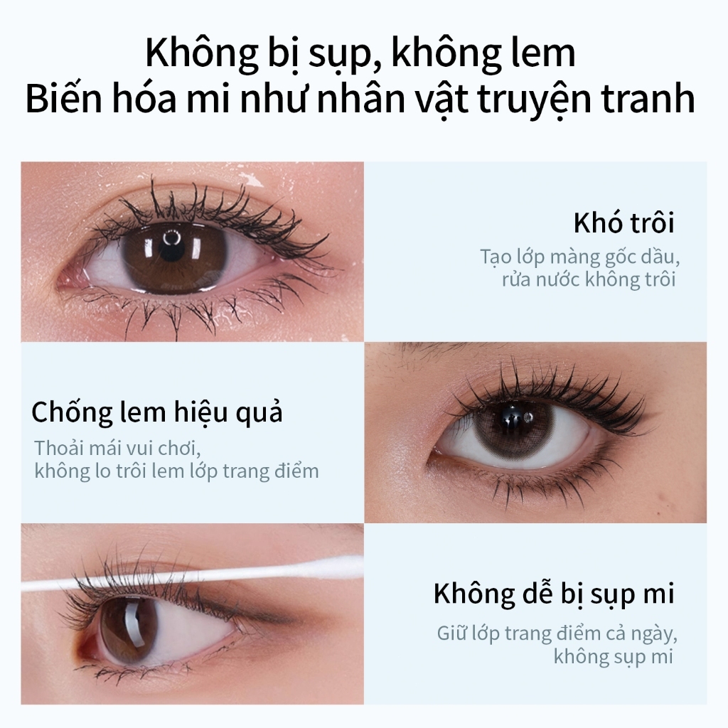 [Mới] Mascara 2 Đầu Mooekiss 6.5g Một Đầu Làm Dày Mi một đầu làm mảnh cong tự nhiên dài hơn giữ nếp lâu 3g + 3.5g