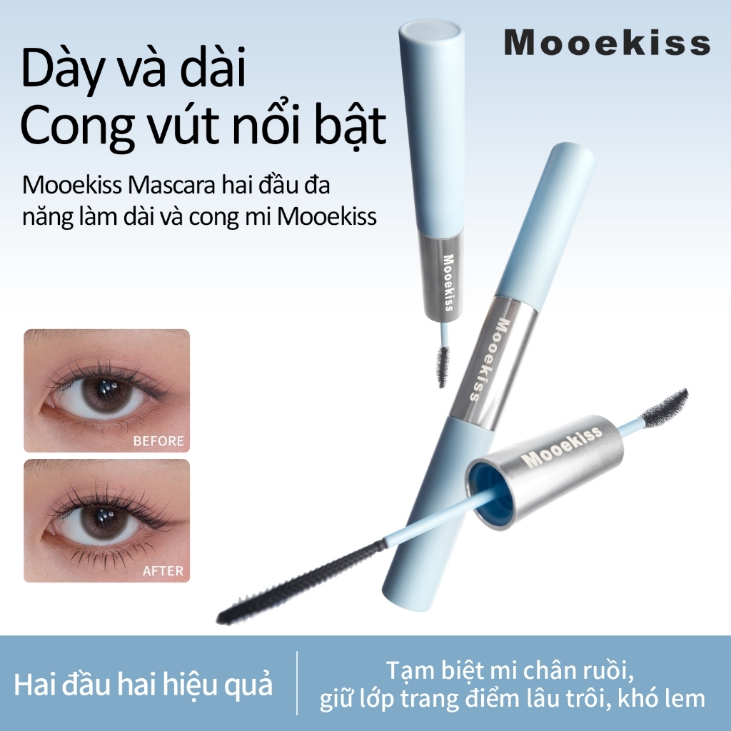 [Mới] Mascara 2 Đầu Mooekiss 6.5g Một Đầu Làm Dày Mi một đầu làm mảnh cong tự nhiên dài hơn giữ nếp lâu 3g + 3.5g