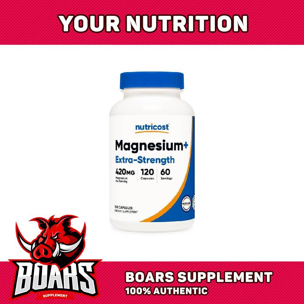 Viên uống bổ sung Magie Nutricost Magnesium + Extra Strength