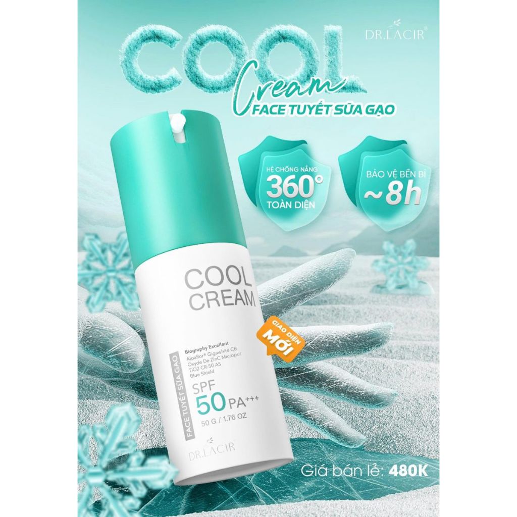 Kem Face Lạnh Cool Cream DR.LACIR Dưỡng Da Chống Nắng Hộp 50g