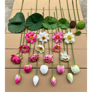 BỘ HOA SEN QUAN ÂM NHÂN TẠO TRANG TRÍ BÀN THỜ, KHÔNG GIAN PHONG THUỶ- HOA LỤA HẠNH HOAN