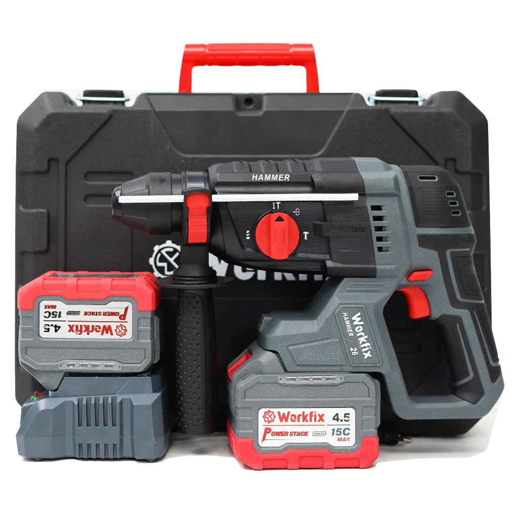 Máy Khoan 3 chức năng Workfix WF-RH2603CP Không chổi than, Máy khoan 13mm có autolock ruột đồng 100% Bảo Hành Chính Hãng