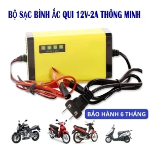 Sạc Bình Ắc Quy 12v Tự Ngắt - 𝑩𝒐̣̂ 𝒔𝒂̣𝒄 𝒃𝒊̀𝒏𝒉 𝒂̆́𝒄 𝒒𝒖𝒚 tự động ngắt 12V 2Ah-20Ah sạc acquy xe máy