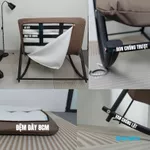 Ghế bập bênh đôi, ghế thư giãn đôi 2 người cao cấp da PU nhiều phiên bản chân đen oval phủ sơn tĩnh điện Nội thất 5C — ảnh 6