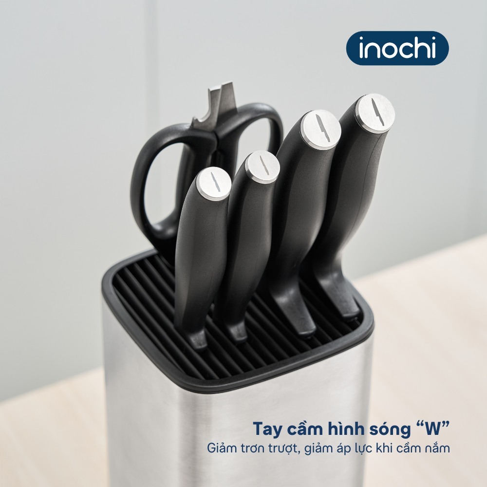 Dao Nhà Bếp Sakai Plain/Sakai Sleek Inochi Thái/Gọt/Chặt Đa Năng Sắc Bén, Tay Cầm Hình Sóng Giảm Áp Lực Cổ Tay